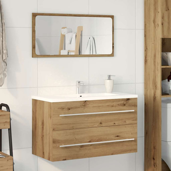 Dulap chiuvetă baie, stejar artizanal, 80x38,5x48 cm, lemn prelucrat - WALTI WALTI