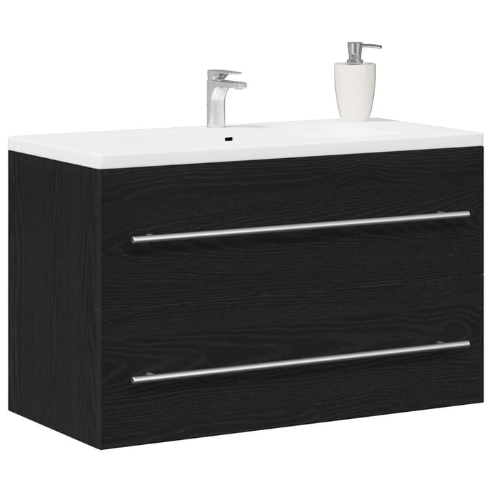 Dulap chiuvetă stejar negru 80x38,5x48 cm lemn prelucrat - WALTI WALTI