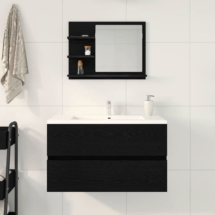 Oglindă de baie Stejar negru 60x10,5x45 cm lemn prelucrat - WALTI WALTI