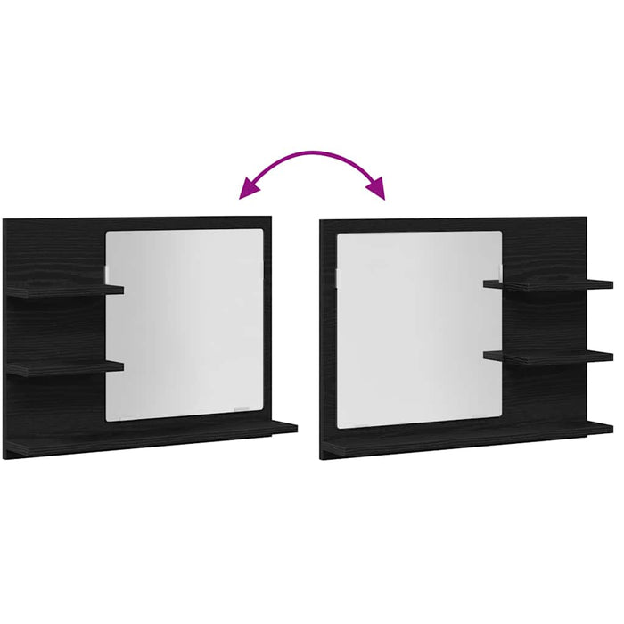 Oglindă de baie Stejar negru 60x10,5x45 cm lemn prelucrat - WALTI WALTI