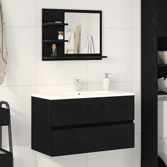 Oglindă de baie Stejar negru 60x10,5x45 cm lemn prelucrat - WALTI WALTI