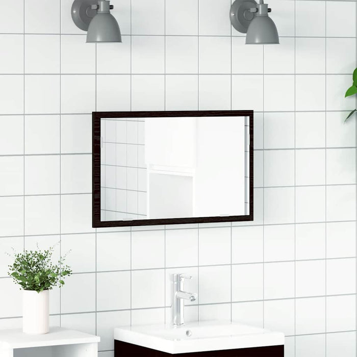 Oglindă de baie cu lumini LED, stejar negru, 60x8,5x37 cm - WALTI WALTI