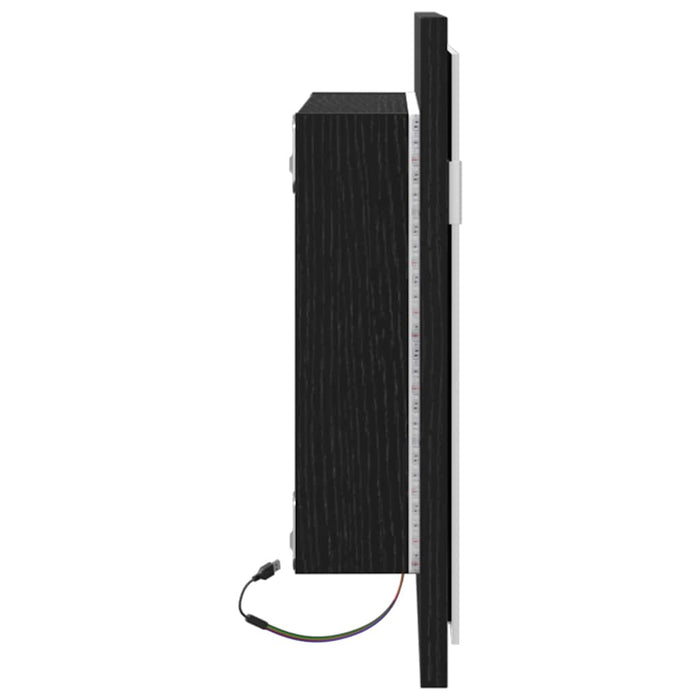 Oglindă de baie cu lumini LED, stejar negru, 60x8,5x37 cm - WALTI WALTI