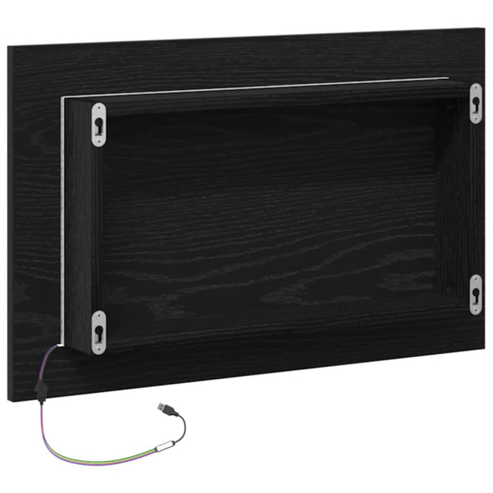 Oglindă de baie cu lumini LED, stejar negru, 60x8,5x37 cm - WALTI WALTI