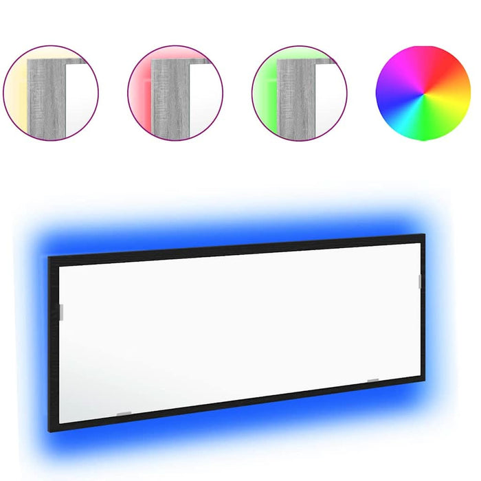 Oglindă de baie cu LED Pe perete Stejar negru 100 x 8.5 x 37 cm - WALTI WALTI