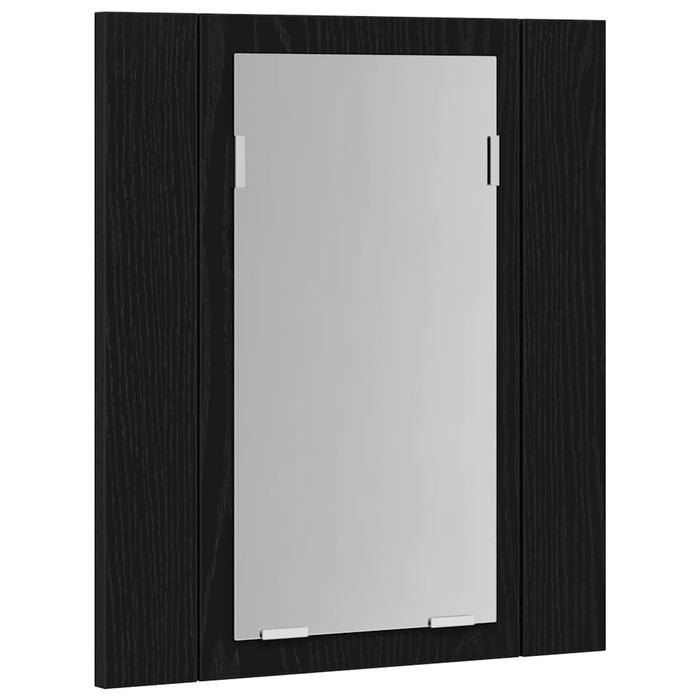 Dulap cu oglindă pentru baie cu LED, stejar negru, 40x12x45 cm, lemn prelucrat - WALTI WALTI