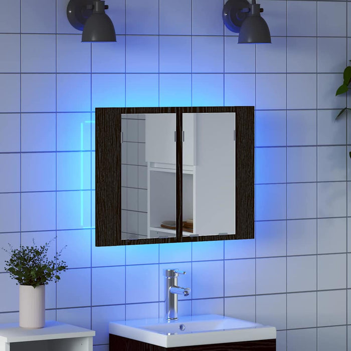Dulap cu oglindă pentru baie Stejar negru 60 x 12 x 45 cm - WALTI WALTI