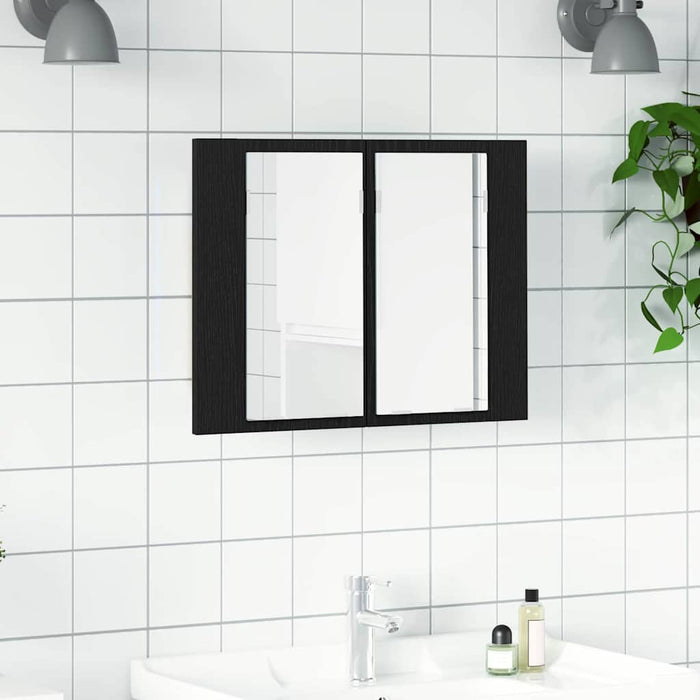 Dulap cu oglindă pentru baie Stejar negru 60 x 12 x 45 cm - WALTI WALTI
