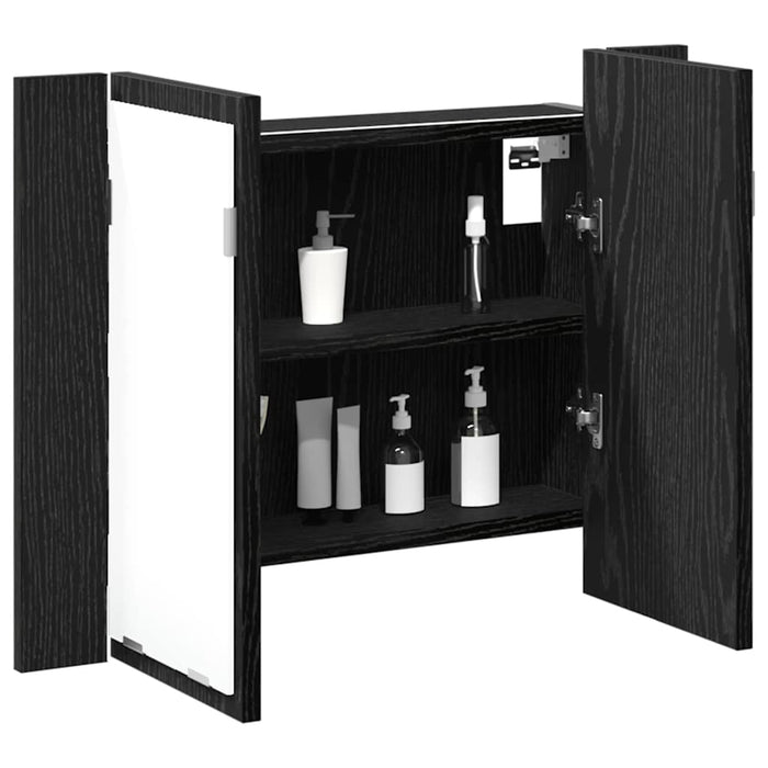 Dulap cu oglindă pentru baie Stejar negru 60 x 12 x 45 cm - WALTI WALTI