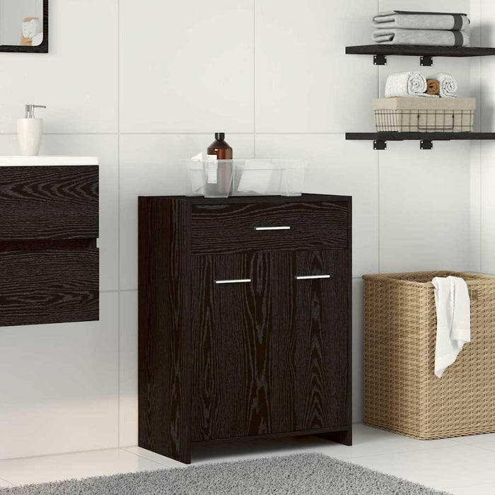 Dulap pentru Baie cu sertar cu ușă Stejar Negru 60 x 33 x 80 cm - WALTI WALTI