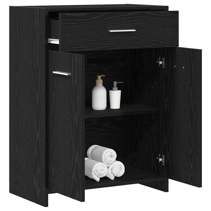 Dulap pentru Baie cu sertar cu ușă Stejar Negru 60 x 33 x 80 cm - WALTI WALTI