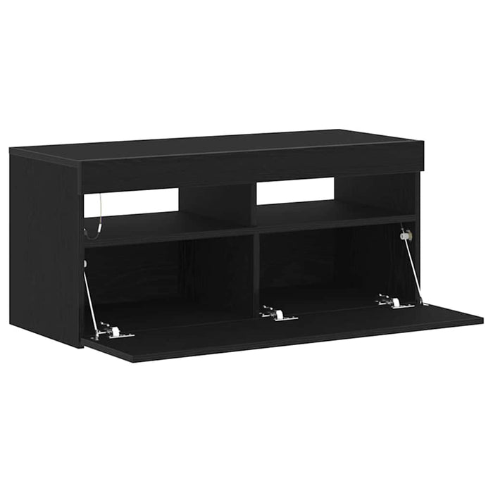 Cabinet TV Stejar Negru 90 x 35 x 40 cm Lemn compozit - WALTI WALTI
