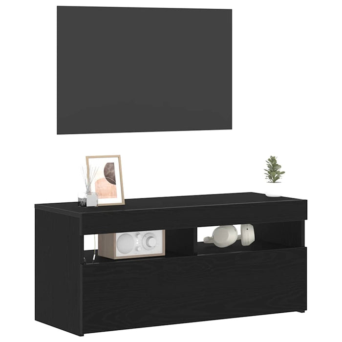 Cabinet TV Stejar Negru 90 x 35 x 40 cm Lemn compozit - WALTI WALTI