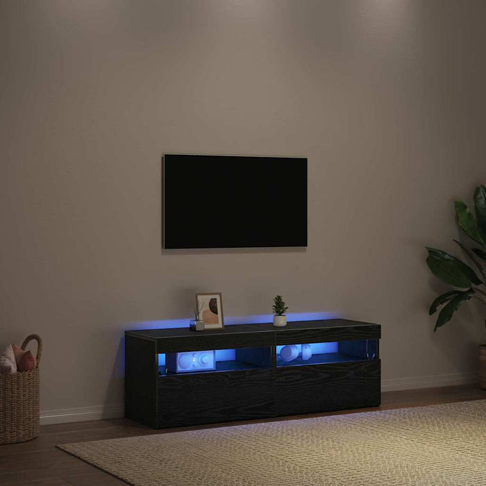 Cabinet TV 2 pcs Stejar Negru 60 x 35 x 40 cm Lemn compozit - WALTI WALTI