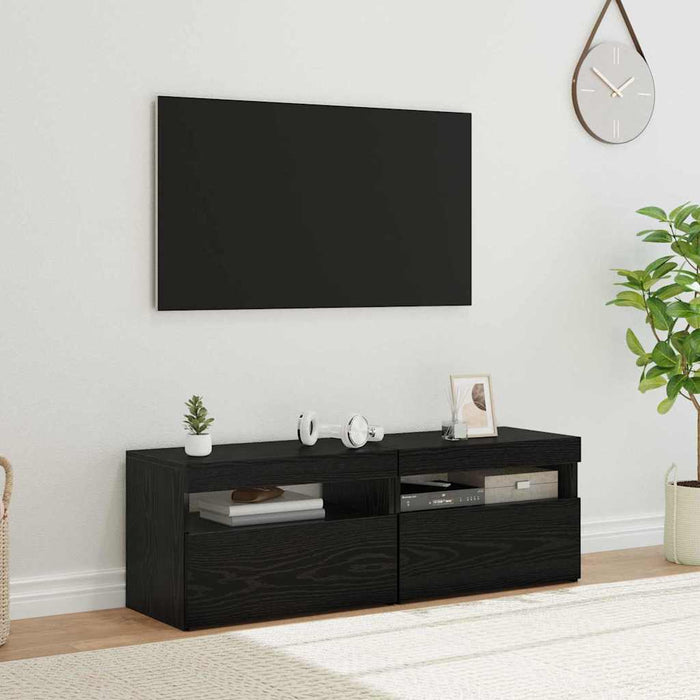 Cabinet TV 2 pcs Stejar Negru 60 x 35 x 40 cm Lemn compozit - WALTI WALTI