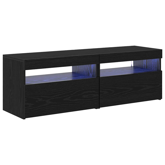 Cabinet TV 2 pcs Stejar Negru 60 x 35 x 40 cm Lemn compozit - WALTI WALTI
