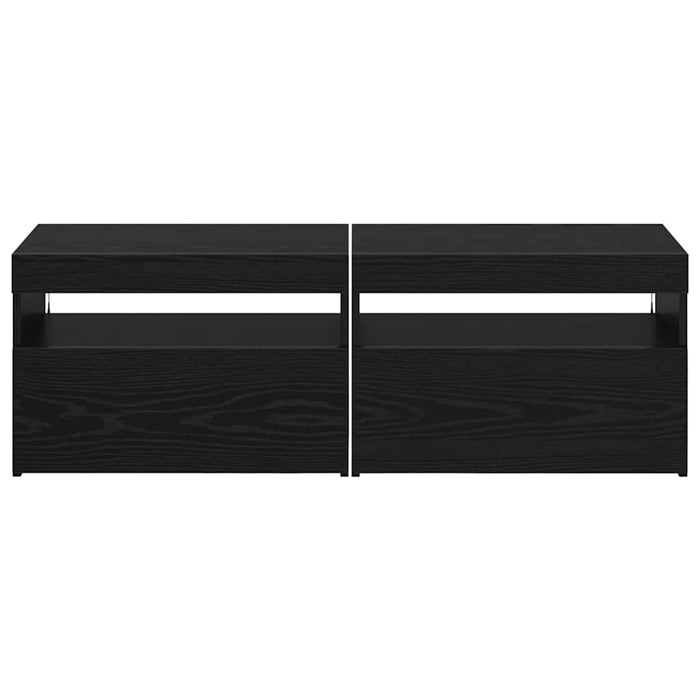 Cabinet TV 2 pcs Stejar Negru 60 x 35 x 40 cm Lemn compozit - WALTI WALTI