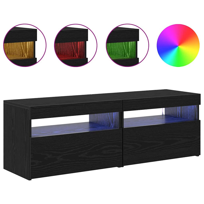 Cabinet TV 2 pcs Stejar Negru 60 x 35 x 40 cm Lemn compozit - WALTI WALTI