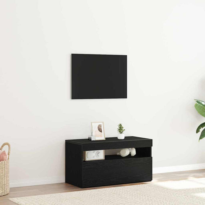 Cabinet TV Stejar Negru 75 x 35 x 40 cm Lemn compozit - WALTI WALTI