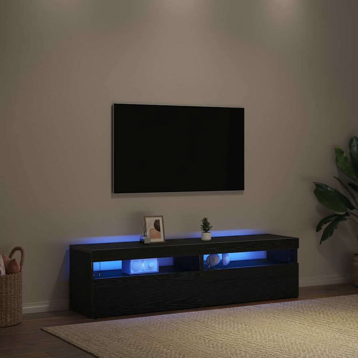 Cabinet TV 2 pcs Stejar Negru 75 x 35 x 40 cm Lemn compozit - WALTI WALTI