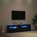 Cabinet TV 2 pcs Stejar Negru 75 x 35 x 40 cm Lemn compozit - WALTI WALTI