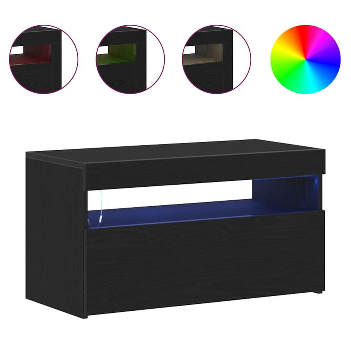 Cabinet TV 2 pcs Stejar Negru 75 x 35 x 40 cm Lemn compozit - WALTI WALTI