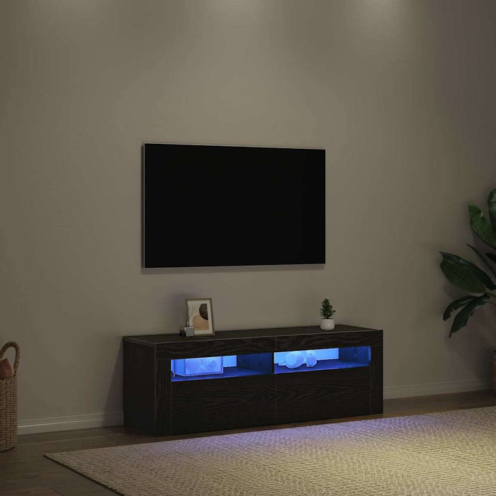 Cabinet TV cu LED Stejar Negru 120 x 35 x 40 cm Lemn compozit - WALTI WALTI