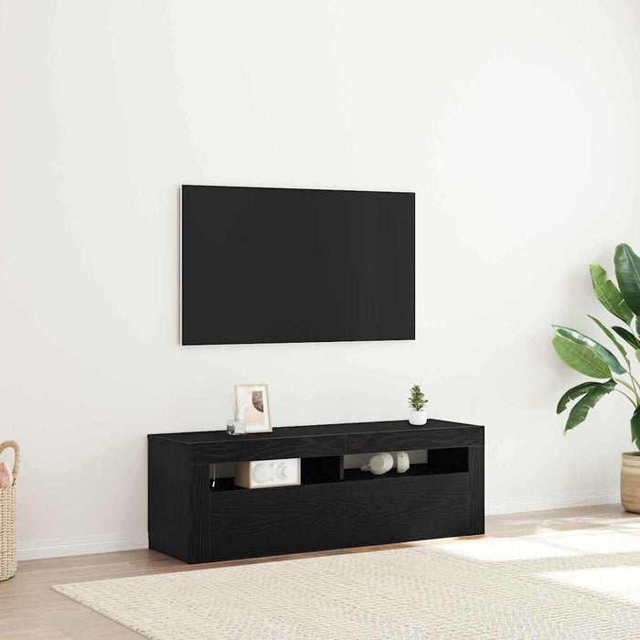 Cabinet TV cu LED Stejar Negru 120 x 35 x 40 cm Lemn compozit - WALTI WALTI