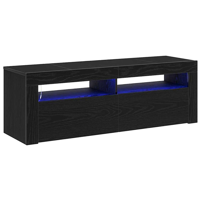 Cabinet TV cu LED Stejar Negru 120 x 35 x 40 cm Lemn compozit - WALTI WALTI