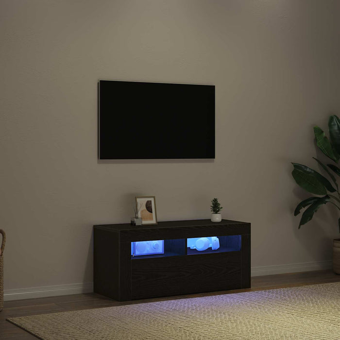 Cabinet TV Stejar Negru 90 x 35 x 40 cm Lemn compozit - WALTI WALTI