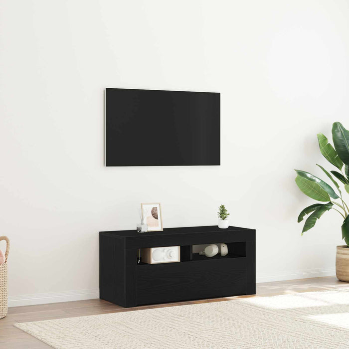 Cabinet TV cu sertar Stejar Negru 90 x 39 x 30 cm Lemn compozit - WALTI WALTI