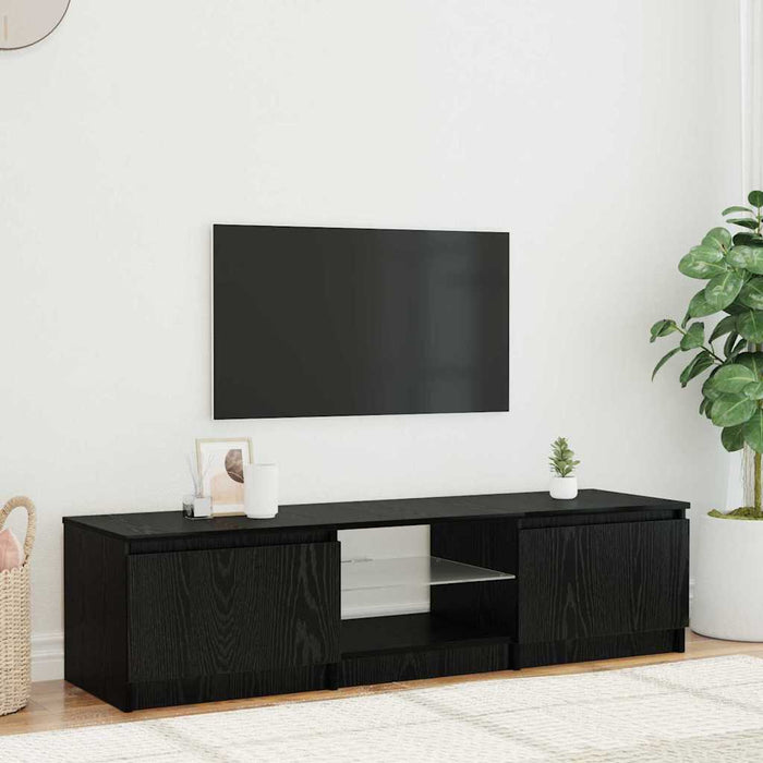 Cabinet TV Stejar Negru 140 x 38,5 x 36 cm Lemn compozit - WALTI WALTI