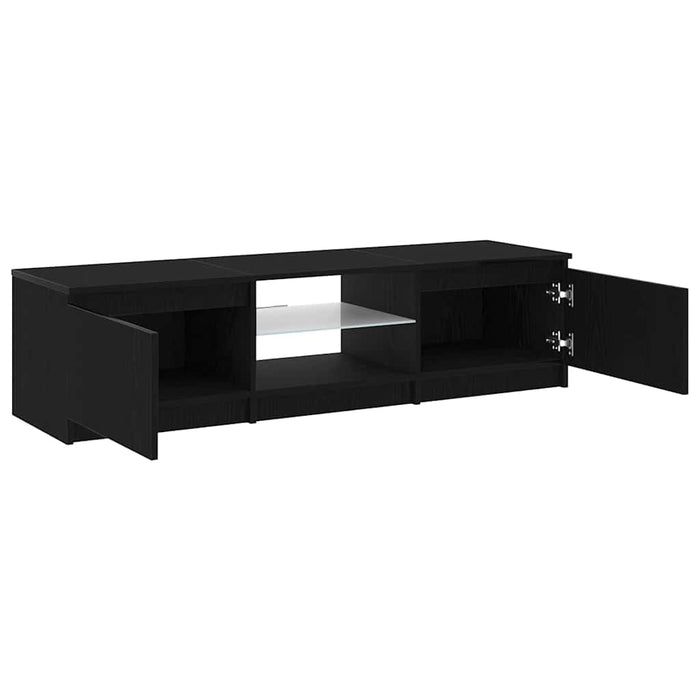 Cabinet TV Stejar Negru 140 x 38,5 x 36 cm Lemn compozit - WALTI WALTI