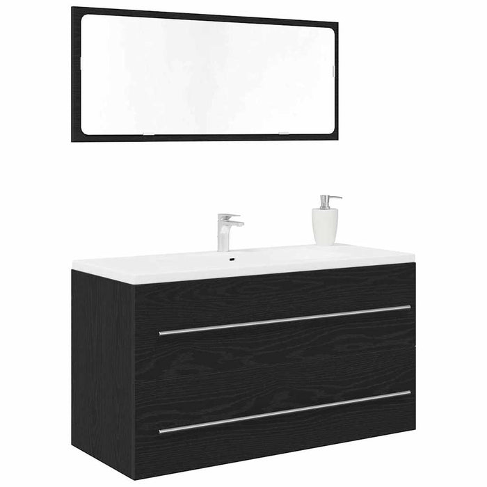 Dulap cu chiuvetă Stejar Negru 90 x 45 x 1.5 cm Lemn compozit WALTI