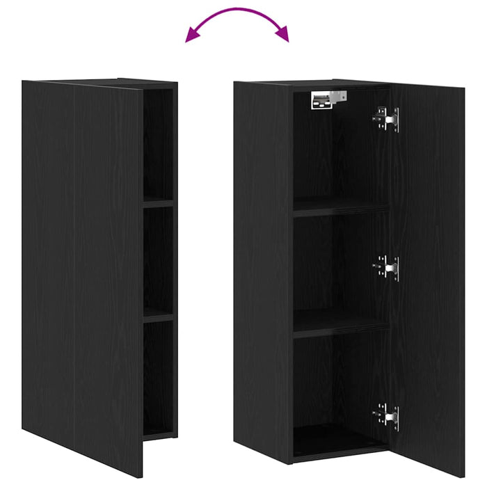 Dulap pentru TV pe Perete Stejar Negru 30,5 x 30 x 90 cm - WALTI WALTI