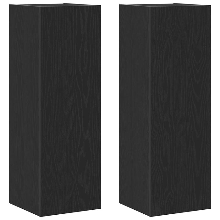 Dulap pentru TV pe Perete 2 pcs Stejar Negru 30,5 x 30 x 90 cm - WALTI WALTI