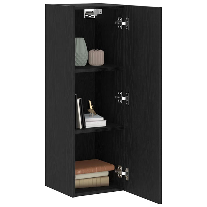 Dulap pentru TV pe Perete 2 pcs Stejar Negru 30,5 x 30 x 90 cm - WALTI WALTI
