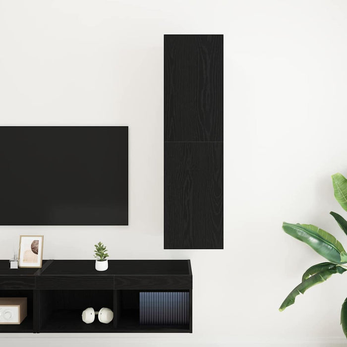 Dulap pentru TV pe Perete Stejar Negru 30,5 x 30 x 110 cm - WALTI WALTI