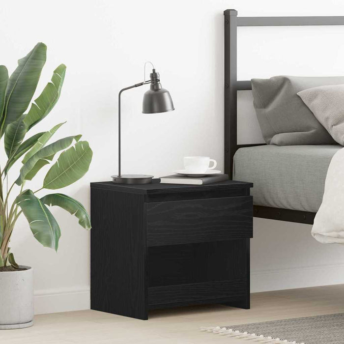 Dulap de noapte Stejar Negru 40 x 30 x 39 cm Lemn compozit - WALTI WALTI