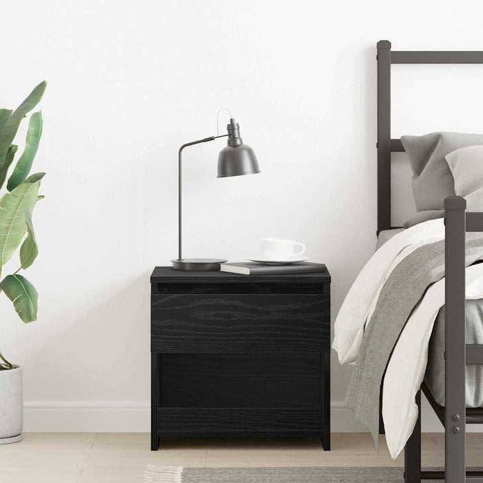 Dulap de noapte Stejar Negru 40 x 30 x 39 cm Lemn compozit - WALTI WALTI