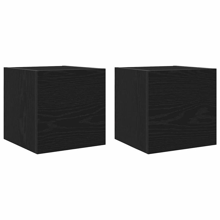 Cabinet TV 2 pcs Stejar Negru 30,5 x 30 x 30 cm Lemn compozit - WALTI WALTI