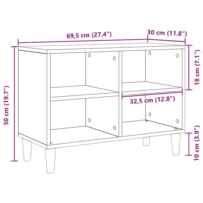 Cabinet TV Negru 69.5 x 30 x 50 cm Lemn compozit - WALTI WALTI