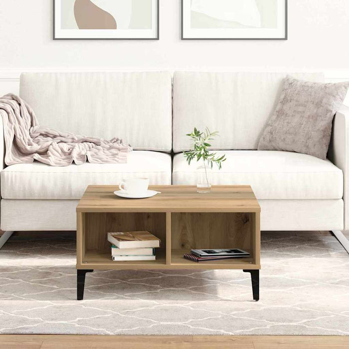 Masă de cafea stejar artizanal 60 x 60 x 30 cm Lemn compozit - WALTI WALTI