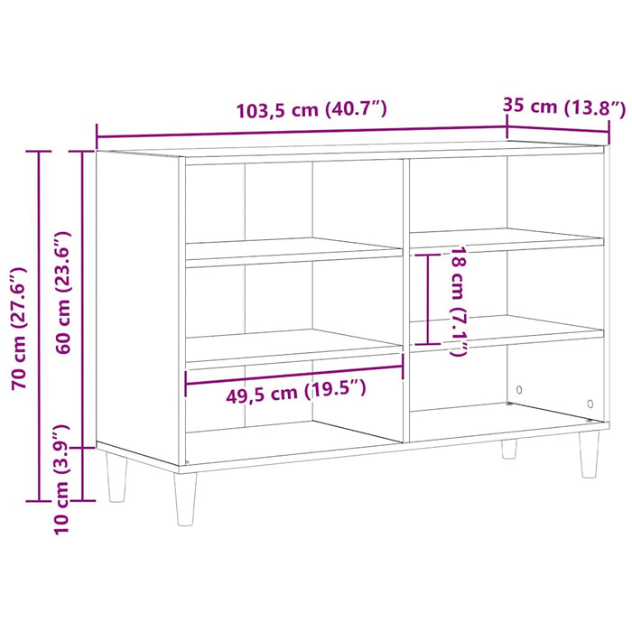 Bufet Stejar negru 103.5 x 35 x 70 cm Lemn compozit - WALTI WALTI