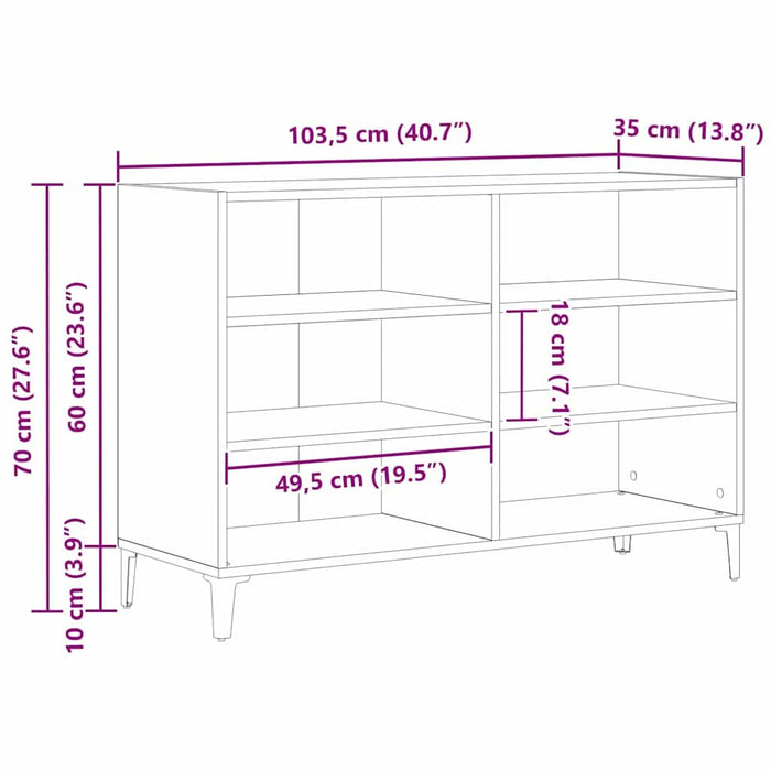 Bufet Negru 103.5 x 35 x 70 cm Lemn compozit - WALTI WALTI