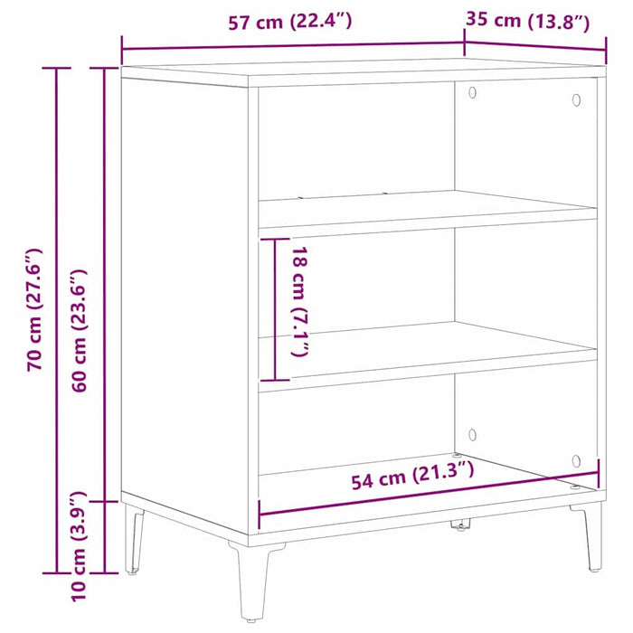 Bufet Stejar negru 57 x 35 x 70 cm Lemn compozit - WALTI WALTI