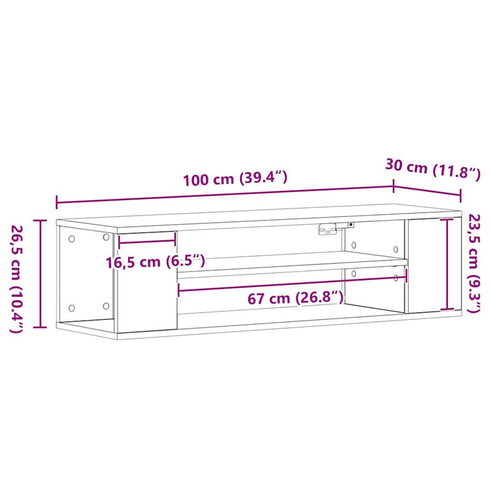 Cabinet TV Negru 100 x 30 x 26.5 cm Lemn compozit - WALTI WALTI