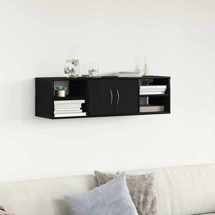 Raft de perete Stejar Negru 102 x 30 x 29 cm Lemn compozit - WALTI WALTI