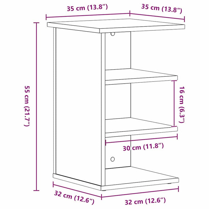 Dulap lateral Negru 35 x 35 x 55 cm Lemn compozit - WALTI WALTI