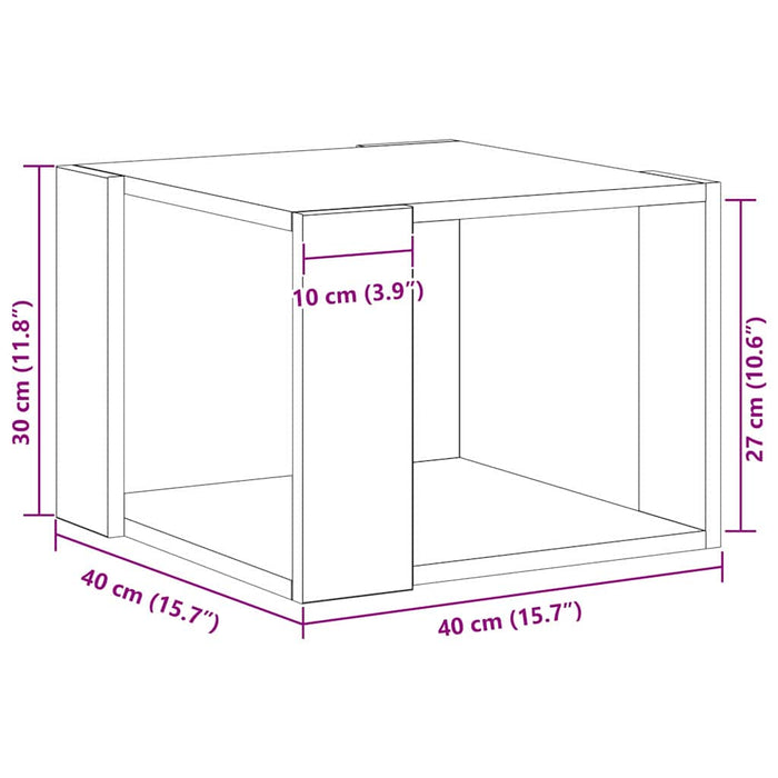 Masă de cafea Stejar negru 40 x 40 x 30 cm Lemn compozit - WALTI WALTI